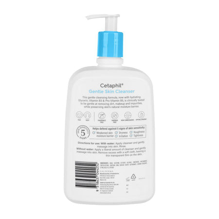 Cetaphil Gentle Skin Face & Body Cleanser, Paraben Free, For All Skin Types, 1250ml - Image 2