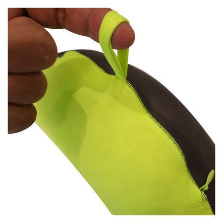 Relaxsit Fiber Two-Tone Neck Pillow, For Travel, Home & Office, Green, 13"x12" - Image 4