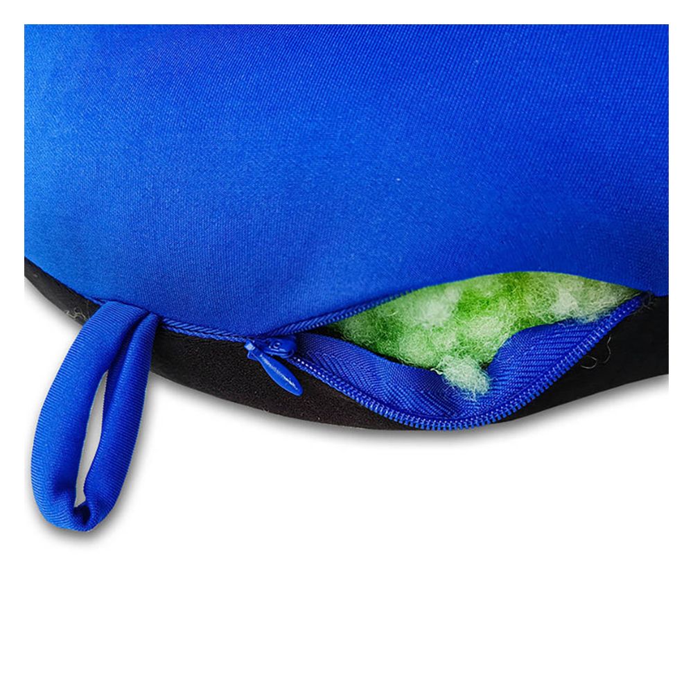 Relaxsit Fiber Two-Tone Neck Pillow, For Travel, Home & Office, Blue, 13"x12" - Image 7