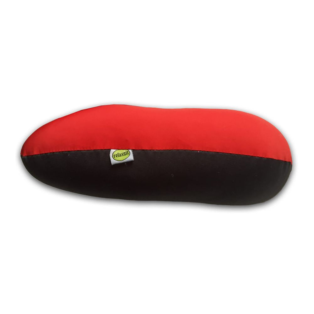 Relaxsit Fiber Two-Tone Neck Pillow, For Travel, Home & Office, Red, 13"x12" - Image 2