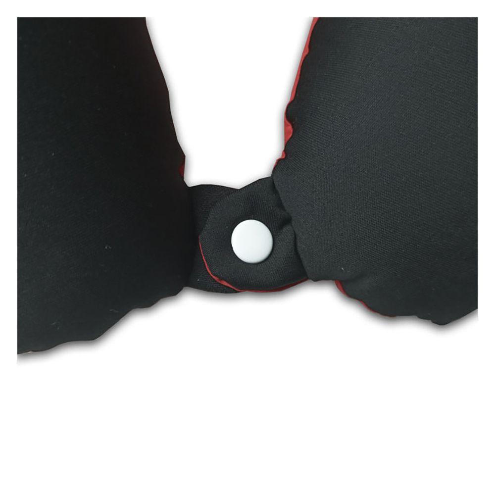 Relaxsit Fiber Two-Tone Neck Pillow, For Travel, Home & Office, Red, 13"x12" - Image 5