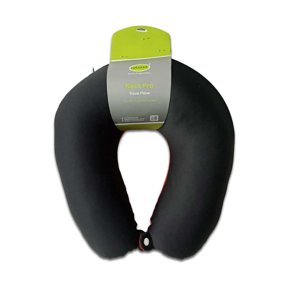 Relaxsit Fiber Two-Tone Neck Pillow, For Travel, Home & Office, Red, 13"x12" - Image 6