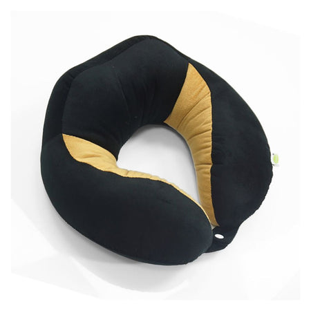 Relaxsit Velveto Neck Pillow, For Travel, Home & Office, Black, 10.63" x 10.63" - Image 3
