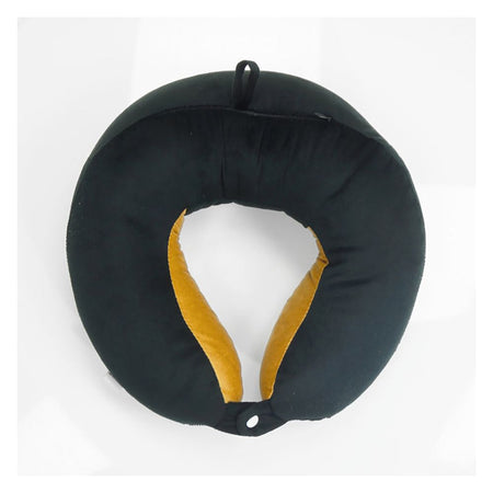 Relaxsit Velveto Neck Pillow, For Travel, Home & Office, Black, 10.63" x 10.63" - Image 5
