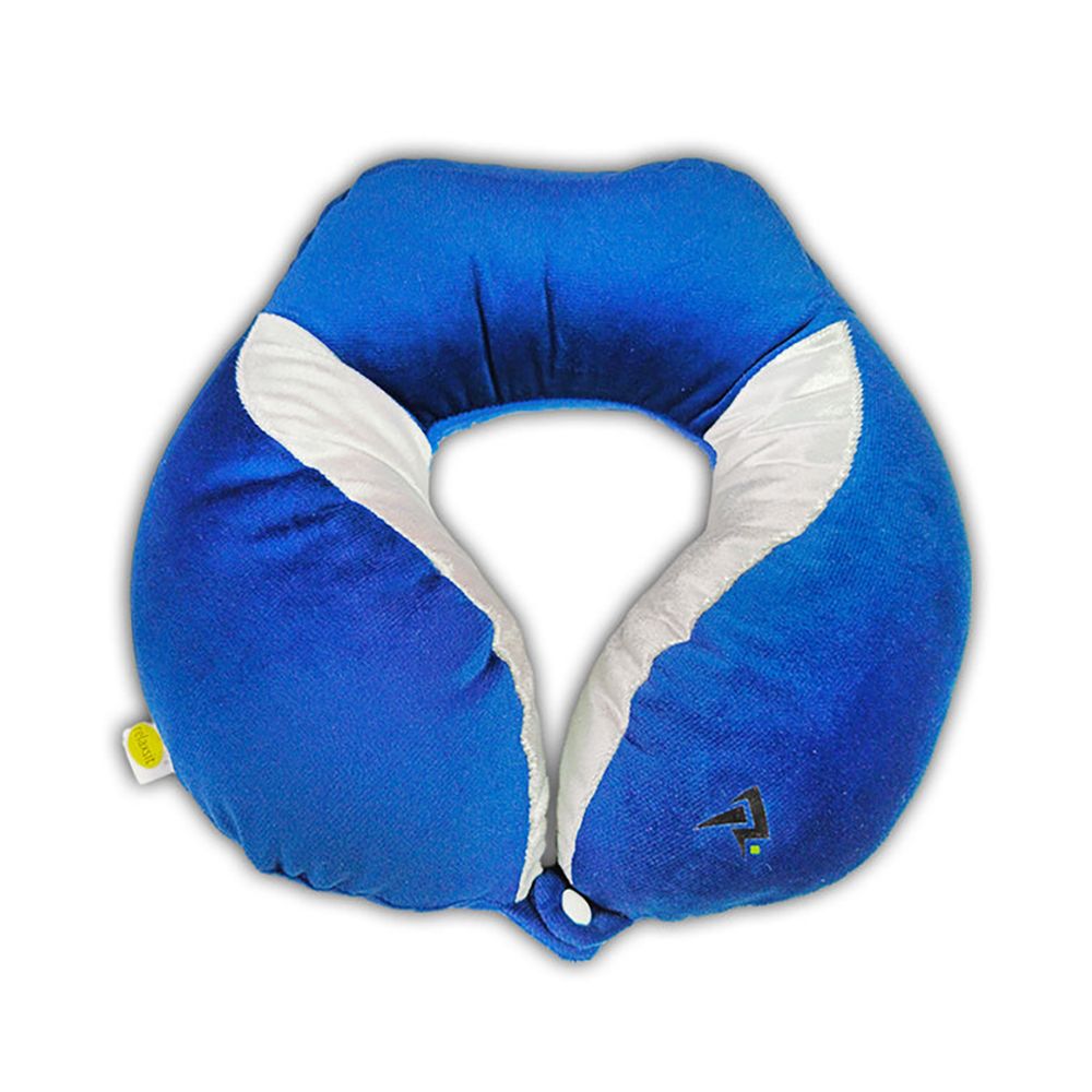Relaxsit Velveto Neck Pillow, For Travel, Home & Office, Blue, 10.63" x 10.63" - Main Image