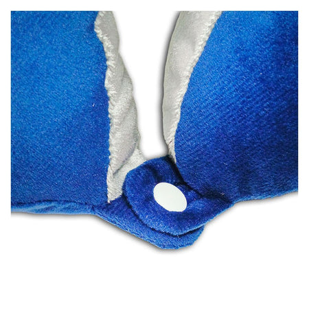 Relaxsit Velveto Neck Pillow, For Travel, Home & Office, Blue, 10.63" x 10.63" - Image 2