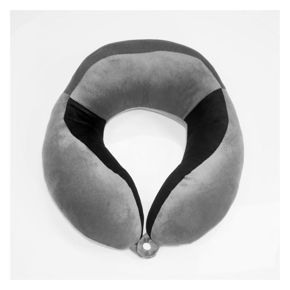 Relaxsit Velveto Neck Pillow, For Travel, Home & Office, Gray, 10.63" x 10.63" - Main Image
