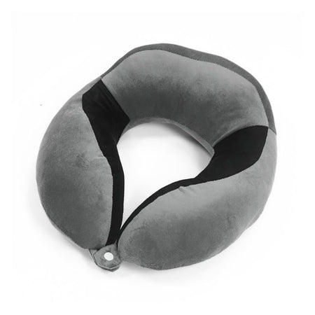 Relaxsit Velveto Neck Pillow, For Travel, Home & Office, Gray, 10.63" x 10.63" - Image 2
