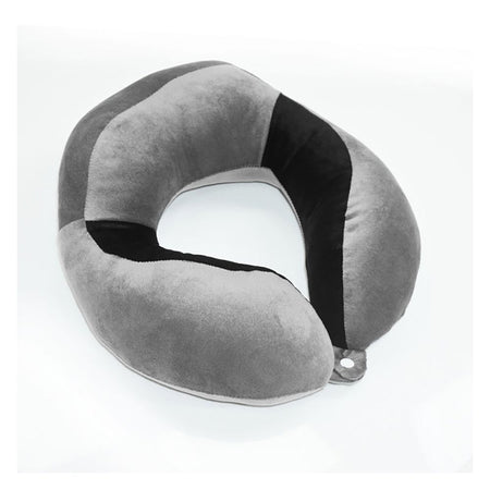 Relaxsit Velveto Neck Pillow, For Travel, Home & Office, Gray, 10.63" x 10.63" - Image 3