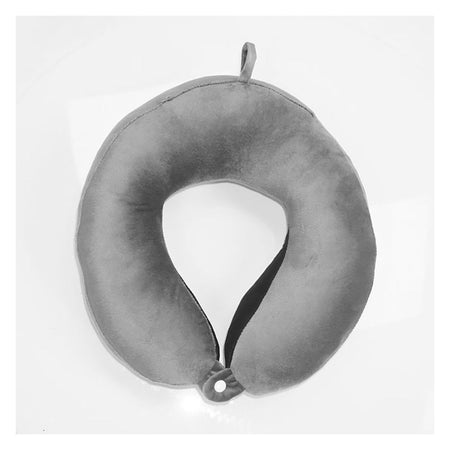 Relaxsit Velveto Neck Pillow, For Travel, Home & Office, Gray, 10.63" x 10.63" - Image 4
