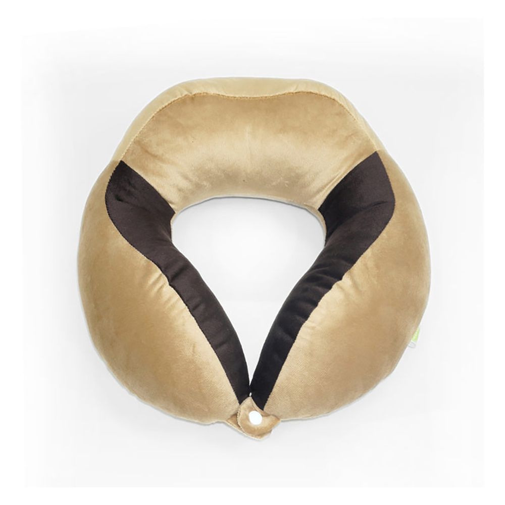 Relaxsit Velveto Neck Pillow, For Travel, Home & Office, Beige, 10.63" x 10.63" - Main Image