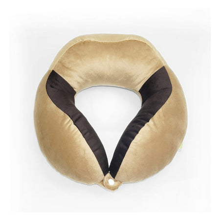 Relaxsit Velveto Neck Pillow, For Travel, Home & Office, Beige, 10.63" x 10.63" - Main Image