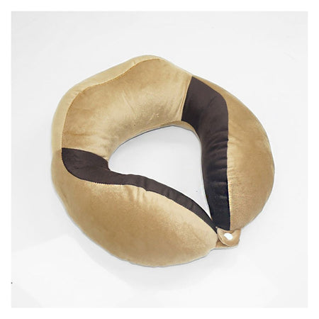 Relaxsit Velveto Neck Pillow, For Travel, Home & Office, Beige, 10.63" x 10.63" - Image 3