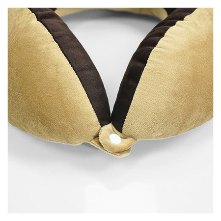 Relaxsit Velveto Neck Pillow, For Travel, Home & Office, Beige, 10.63" x 10.63" - Image 5