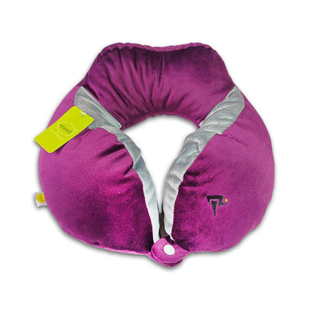 Relaxsit Velveto Neck Pillow, For Travel, Home & Office, Purple, 10.63" x 10.63" - Image 4