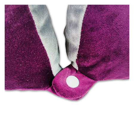 Relaxsit Velveto Neck Pillow, For Travel, Home & Office, Purple, 10.63" x 10.63" - Image 5
