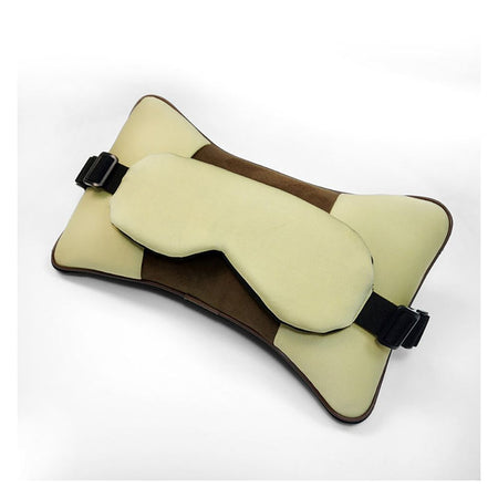Relaxsit Travel Buddy Pro 3in1 Eye Mask, Car & Neck Pillow, For Travel, Home & Office, Beige, 7" x 14" - Image 2