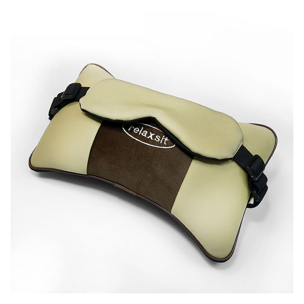 Relaxsit Travel Buddy Pro 3in1 Eye Mask, Car & Neck Pillow, For Travel, Home & Office, Beige, 7" x 14" - Image 4