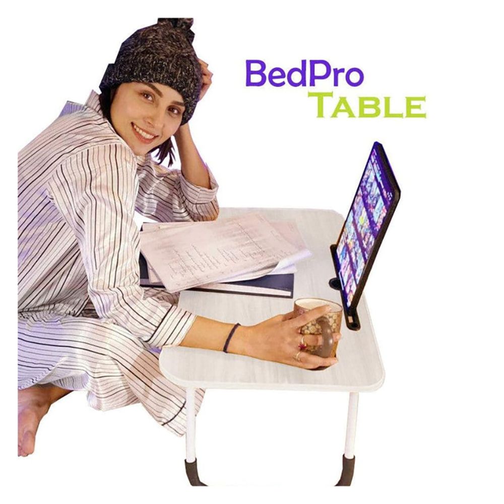 Relaxsit Bed Pro Folding Laptop Table, Portable Desk For Study, White, 15.75" x 23.62" - Main Image