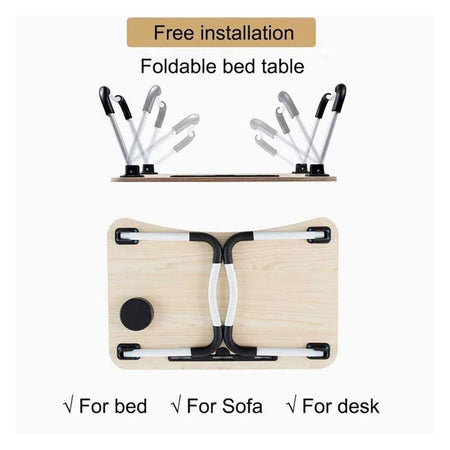 Relaxsit Bed Pro Folding Laptop Table, Portable Desk For Study, White, 15.75" x 23.62" - Image 7