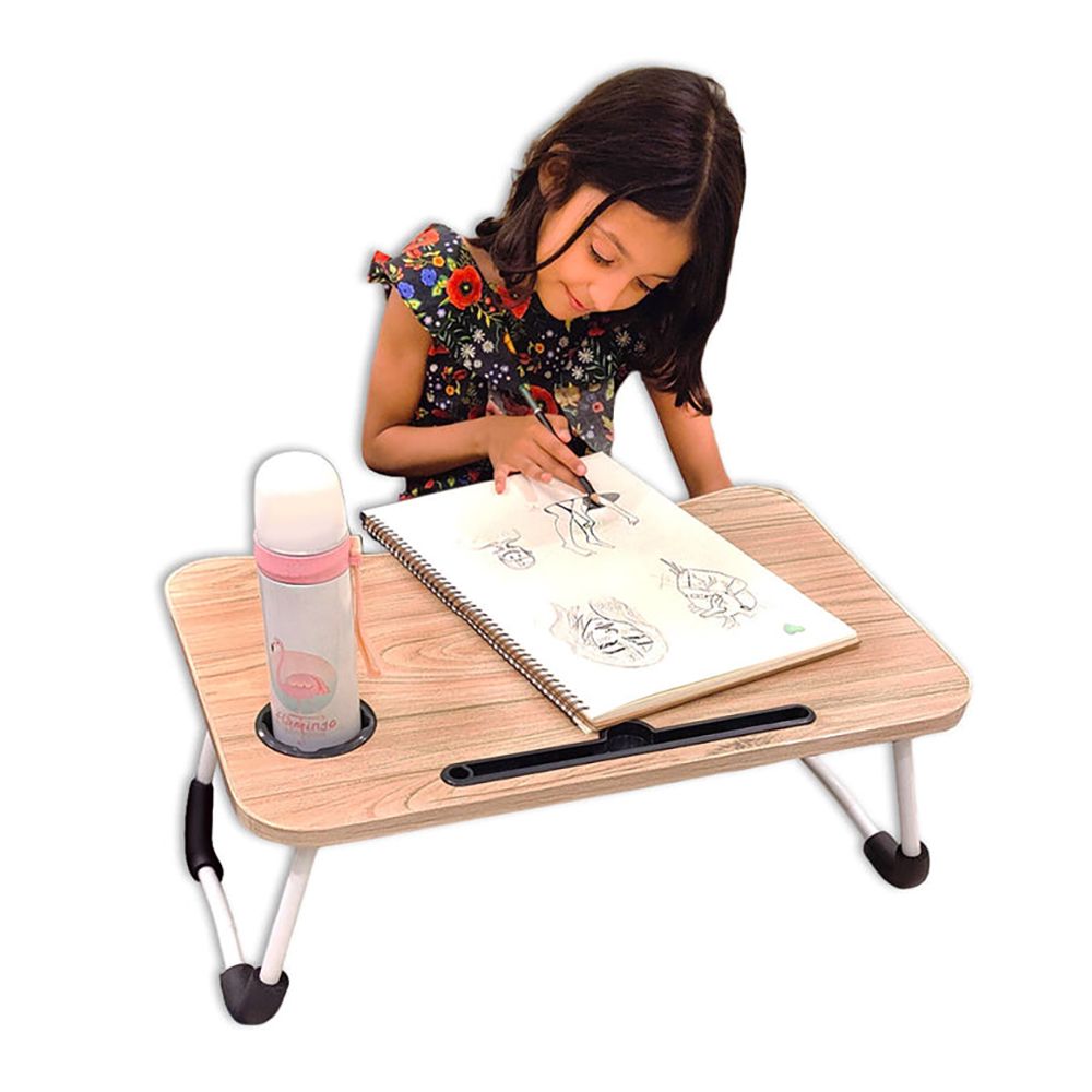 Relaxsit Bed Pro Folding Laptop Table, Portable Desk For Study, Beige, 15.75" x 23.62" - Main Image