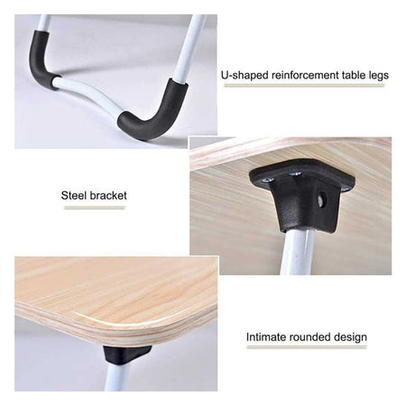 Relaxsit Bed Pro Folding Laptop Table, Portable Desk For Study, Beige, 15.75" x 23.62" - Image 2