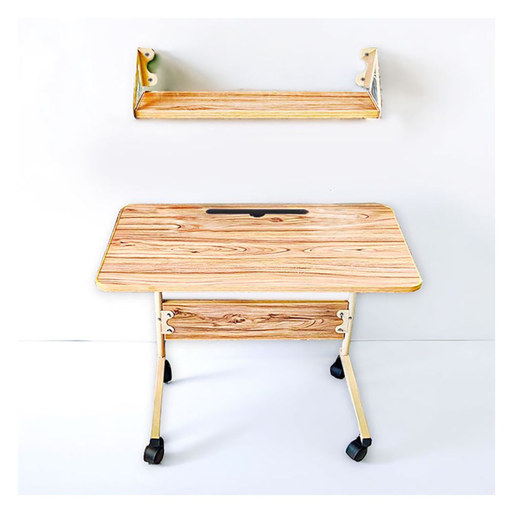 Relaxsit Flexi-Big C-Table/Adjustable Laptop Trolley with Book Rack, Beige, 25-34” H x 15.75” W x 23.75” L - Image 2