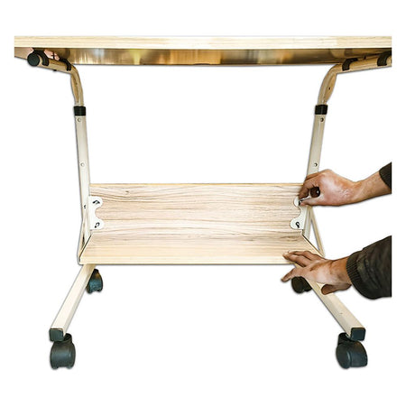 Relaxsit Flexi-Big C-Table/Adjustable Laptop Trolley with Book Rack, Beige, 25-34” H x 15.75” W x 23.75” L - Image 5