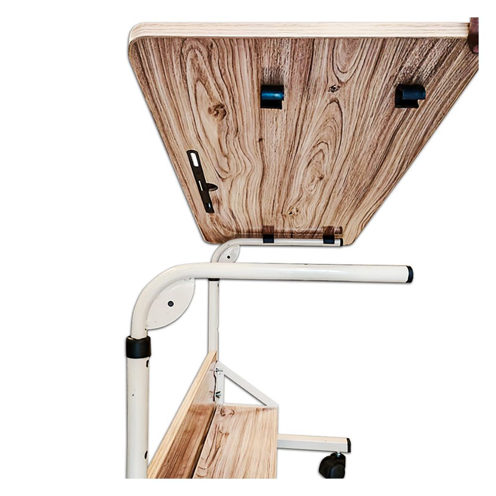 Relaxsit Flexi-Big C-Table/Adjustable Laptop Trolley with Book Rack, Beige, 25-34” H x 15.75” W x 23.75” L - Image 6