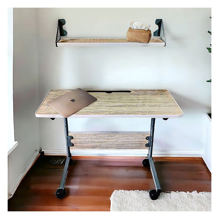 Relaxsit Flexi-Big C-Table/Adjustable Laptop Trolley with Book Rack, Gray, 25-34” H x 15.75” W x 23.75” L - Image 2