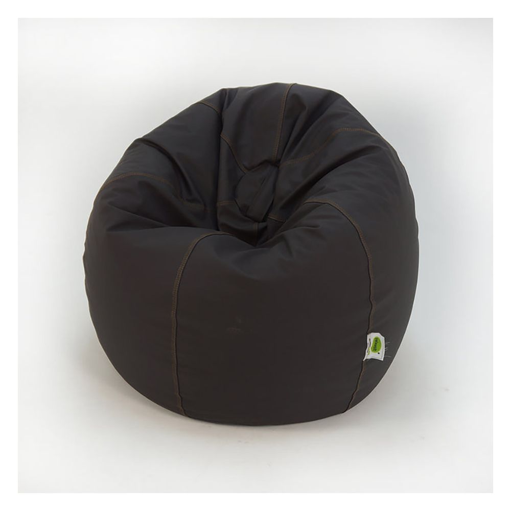 Relaxsit Puffy Leather Bean Bag, Brown, 43.31" x 31.5" - Image 2
