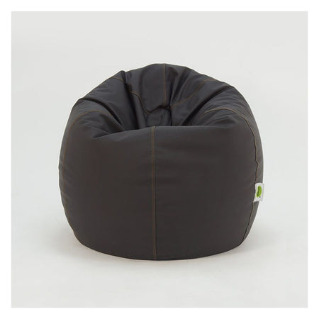 Relaxsit Puffy Leather Bean Bag, Brown, 43.31" x 31.5" - Image 3