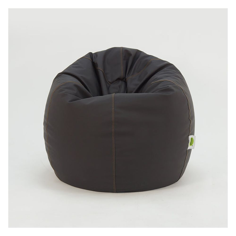 Relaxsit Puffy Leather Bean Bag, Brown, 43.31" x 31.5" - Image 3