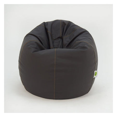 Relaxsit Puffy Leather Bean Bag, Brown, 43.31" x 31.5" - Image 4