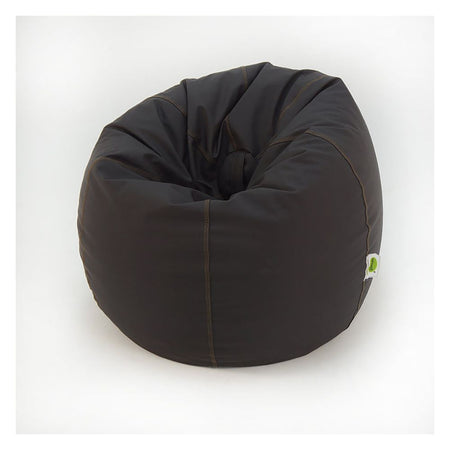 Relaxsit Puffy Leather Bean Bag, Brown, 43.31" x 31.5" - Image 5