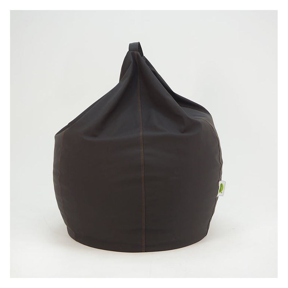 Relaxsit Puffy Leather Bean Bag, Brown, 43.31" x 31.5" - Image 6