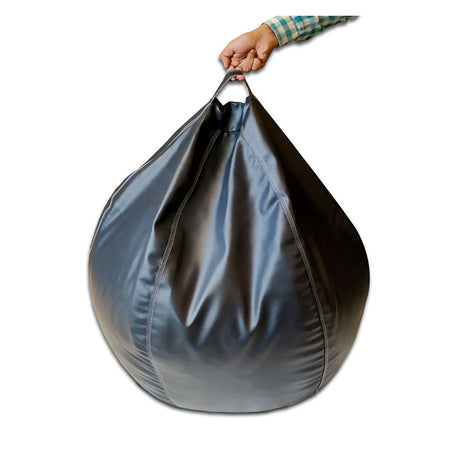 Relaxsit Puffy Leather Bean Bag, Blue, 43.31" x 31.5" - Image 3
