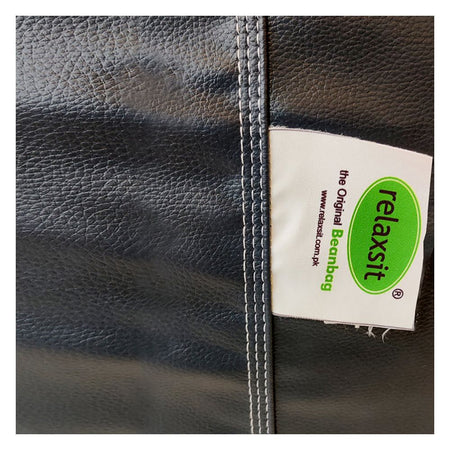 Relaxsit Puffy Leather Bean Bag, Blue, 43.31" x 31.5" - Image 6