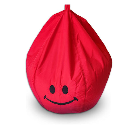 Relaxsit Smiley Fabric Bean Bag, Red, 22.83" x 29.53" - Image 6