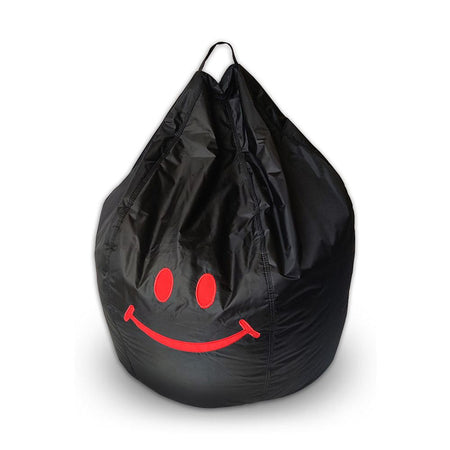 Relaxsit Smiley Fabric Bean Bag, Black, 22.83" x 29.53" - Image 3