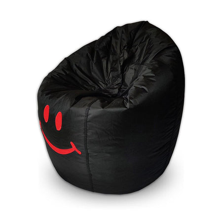 Relaxsit Smiley Fabric Bean Bag, Black, 22.83" x 29.53" - Image 7