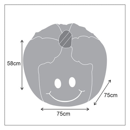 Relaxsit Smiley Fabric Bean Bag, Black, 22.83" x 29.53" - Image 8
