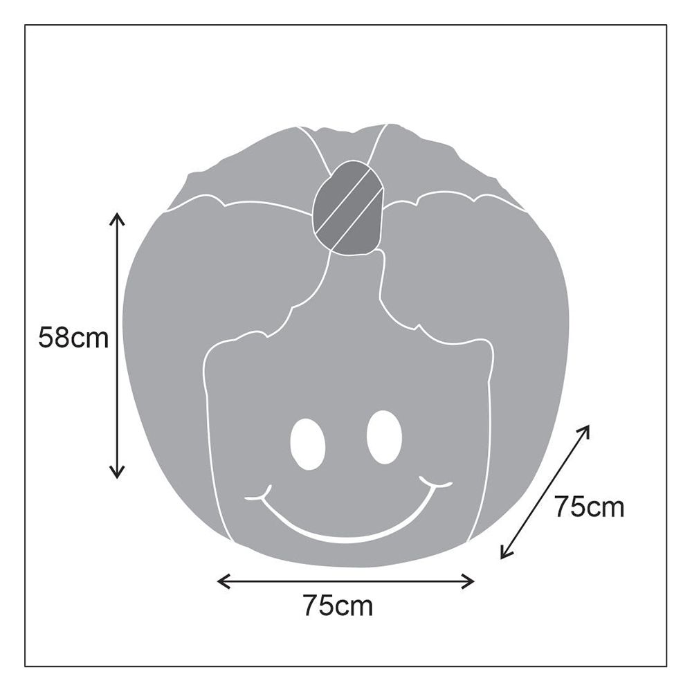 Relaxsit Smiley Fabric Bean Bag, Black, 22.83" x 29.53" - Image 8
