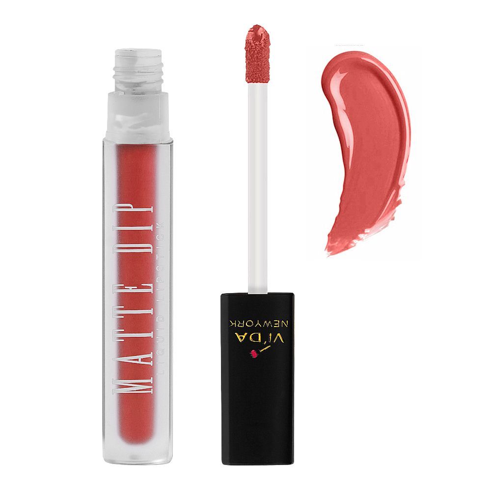 Vi'da New York Matte Dip Liquid Lipstick, 3ml, 07 Indian Red - Main Image