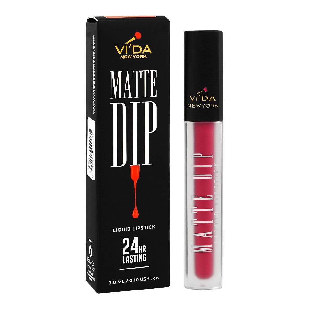 Vi'da New York Matte Dip Liquid Lipstick, 3ml, 104 Berry Noir - Image 2