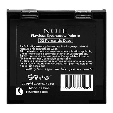 J. Note Flawless Eyeshadow Palette, 9 Shades, 0.79g Each, 02 Romantic Date - Image 2