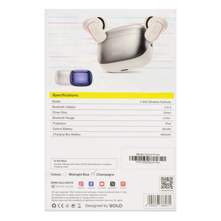 Yolo Yopod Prime Wireless Earbuds, Gold, Y-603 - Image 4