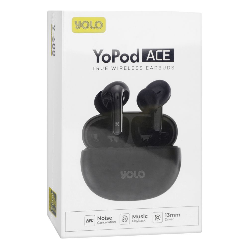 Yolo Yopod Ace Wireless Earbuds, Black, Y-608 - Image 3