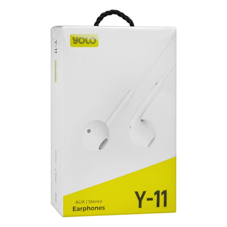 Yolo Aux Wired Earphone, Handsfree, Black, Y-11 - Image 2