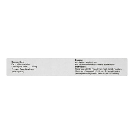 Lamitor Tablets 25mg, Strip (10 Tablets) - Image 3